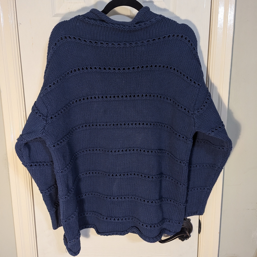 Ca va de soi Mock Turtleneck Knit Sweater Sz. L Blue